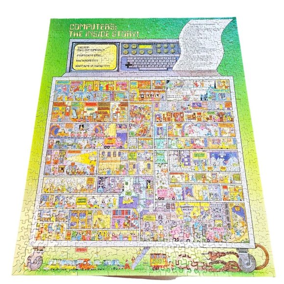 Vintage 70s SPRINGBOK COMPUTERS: INSIDE STORY 1000 PIECE PUZZLE 99.9% COMPLETE - Picture 2 of 16